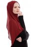 Yara - Hijab Crepe Pratique One-Piece Bordeaux