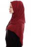 Yara - Hijab Crepe Pratique One-Piece Bordeaux
