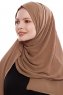 Yara - Hijab Crepe Pratique One-Piece Marron