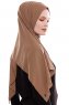 Yara - Hijab Crepe Pratique One-Piece Marron