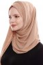 Yara - Hijab Crepe Pratique One-Piece Camel