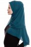 Yara - Hijab Crepe Pratique One-Piece Vert Foncé