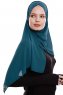Yara - Hijab Crepe Pratique One-Piece Vert Foncé