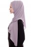 Yara - Hijab Crepe Pratique One-Piece Gris Pierre