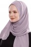 Yara - Hijab Crepe Pratique One-Piece Gris Pierre