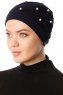 Yaren - Turban Crepe Chiffon Bleu Marin - Sehr-i Sal