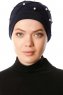 Yaren - Turban Crepe Chiffon Bleu Marin - Sehr-i Sal