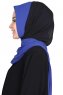 Ylva - Hijab Chiffon Pratique Bleu & Noir