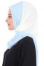 Ylva - Hijab Chiffon Pratique Crème & Bleu Clair