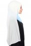 Ylva - Hijab Chiffon Pratique Crème & Bleu Clair
