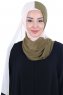 Ylva - Hijab Chiffon Pratique Kaki & Beige