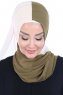 Ylva - Hijab Chiffon Pratique Kaki & Beige