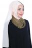 Ylva - Hijab Chiffon Pratique Kaki & Beige