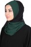 Ylva - Hijab Chiffon Pratique Vert Foncé & Noir