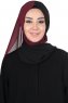 Ylva - Hijab Chiffon Pratique Prune & Noir