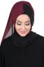 Ylva - Hijab Chiffon Pratique Prune & Noir