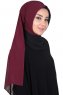 Ylva - Hijab Chiffon Pratique Prune & Noir