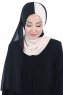 Ylva - Hijab Chiffon Pratique Noir & Beige