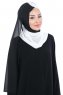 Ylva - Hijab Chiffon Pratique Blanc & Noir