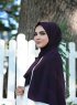 Zahra - Hijab En Crêpe Aubergine - Mirach