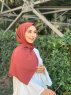 Zahra - Hijab En Crêpe Rouge Brique - Mirach