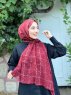 Zakiyah - Hijab En Coton à Motif Bordeaux