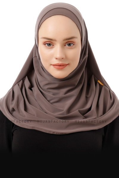 Esma - Hijab Amira Taupe Foncé - Firdevs