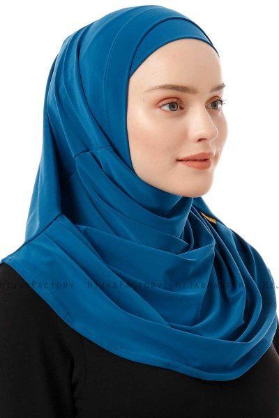 Esma - Hijab Amira Bleu Pétrole - Firdevs