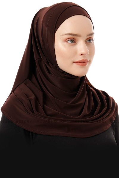 Esma - Hijab Amira Marron Foncé - Firdevs