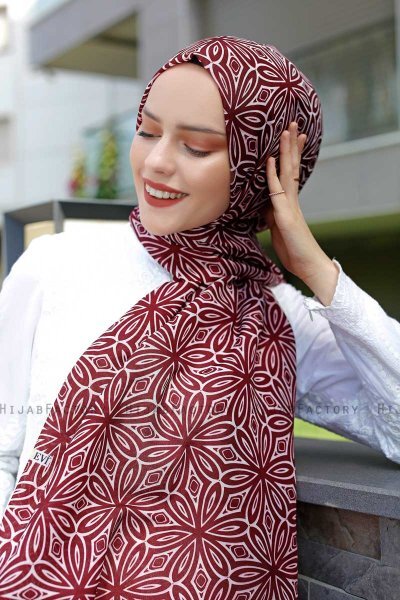 Beyza - Hijab à Motifs Rose & Bleu - Sal Evi