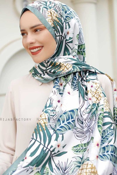 Hijab Twill à Motifs Ananas - Sal Evi