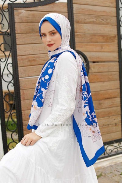 Hijab Twill à Motifs Orchidée - Sal Evi