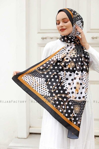 Hijab Twill à Motifs Gold - Sal Evi