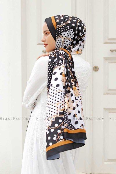 Hijab Twill à Motifs Gold - Sal Evi