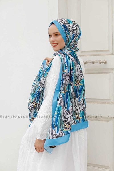 Hijab Twill à Motifs Lis - Sal Evi