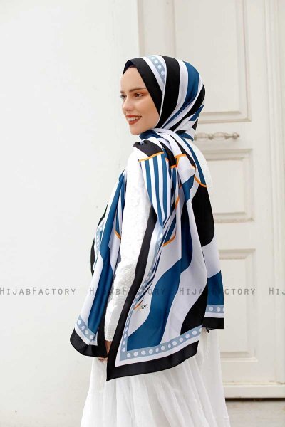 Hijab Twill à Motifs Océan - Sal Evi