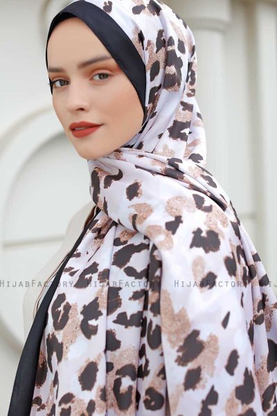 Hijab Twill à Motifs Leopard - Sal Evi