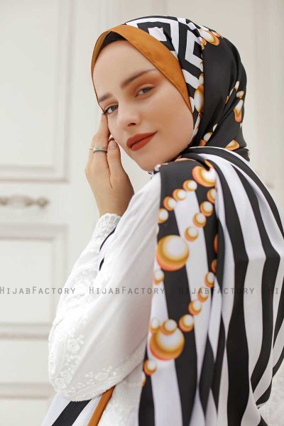 Hijab Twill à Motifs Yellow Pearl - Sal Evi