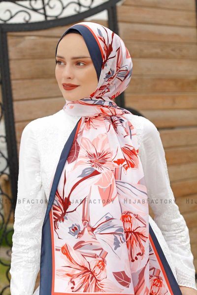 Hijab Twill à Motifs Honeysuckle - Sal Evi
