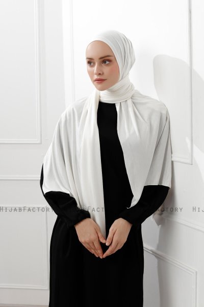Sibel - Hijab Jersey Blanc Cassé