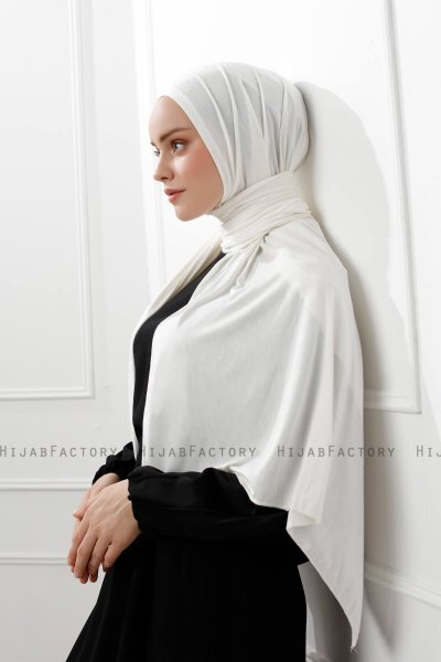 Sibel - Hijab Jersey Blanc Cassé