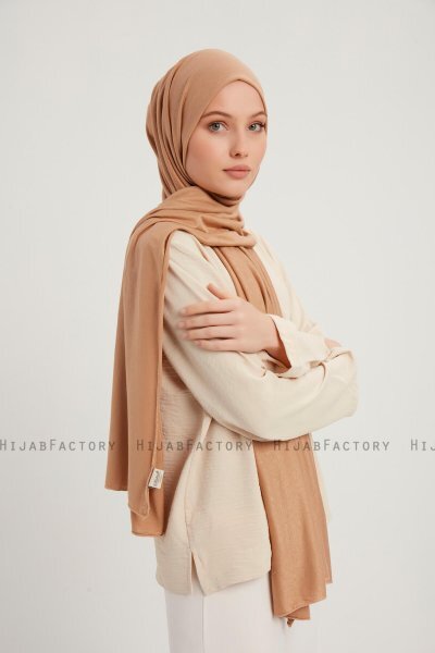 Sibel - Hijab Jersey Marron Clair