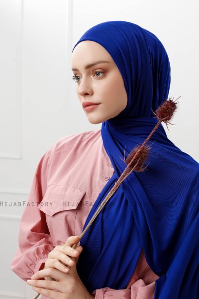 Sibel - Hijab Jersey Bleu