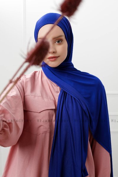 Sibel - Hijab Jersey Bleu