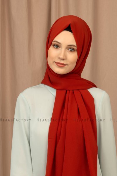 Yildiz - Hijab Crepe Chiffon Rouge Brique