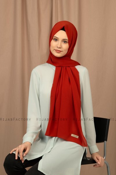 Yildiz - Hijab Crepe Chiffon Rouge Brique