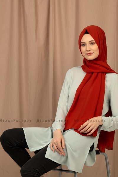 Yildiz - Hijab Crepe Chiffon Rouge Brique