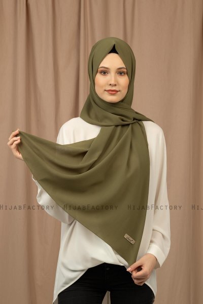 Yildiz - Hijab Crepe Chiffon Olive Verte