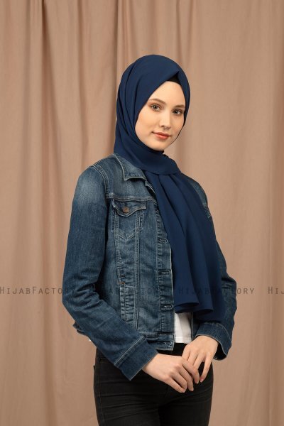 Yildiz - Hijab Crepe Chiffon Bleu Marin