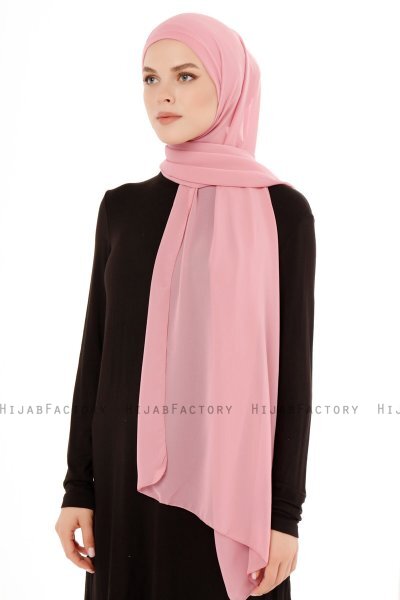 Derya - Hijab Pratique Chiffon Rose Foncé